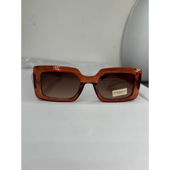 BCBGENERATION 52mm Burnt Orange/Brown Rectangle Sunglasses - Picture 1 of 4
